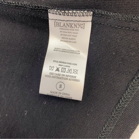 Blank NYC Black Leather Suede Asymmetrical Zip Moto Biker Jacket - Picture 14 of 14